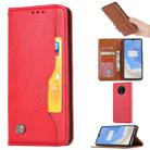 For OnePlus 7T Knead Skin Texture Horizontal Flip Leather Case with Photo Frame & Holder & Card Slots & Wallet(Red) - 1