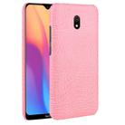 For Xiaomi Redmi 8A  Shockproof Crocodile Texture PC + PU Case(Pink) - 1