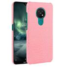 For Nokia 7.2 / 6.2 Shockproof Crocodile Texture PC + PU Case(Pink) - 1