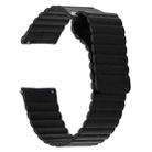 For Samsung Gear S2 / Active2  20mm Magnetic Buckle Leather Watch Band(black) - 1