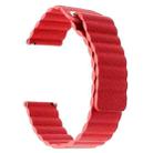 For Samsung Gear S2 / Active2  20mm Magnetic Buckle Leather Watch Band(red) - 1