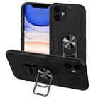 For iPhone 11 Bear Case Style TPU + PC + Metal Rotating Support 3-in-1 Fall Proof Protective Shell(Black) - 1