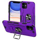 For iPhone 11 Bear Case Style TPU + PC + Metal Rotating Support 3-in-1 Fall Proof Protective Shell(Purple) - 1