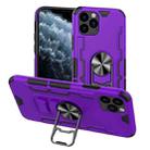 For iPhone 11 Pro Bear Case Style TPU + PC + Metal Rotating Support 3-in-1 Fall Proof Protective Shell(Purple) - 1