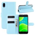 For Wiko Sunny 4 / Y50 Litchi Texture Horizontal Flip Leather Case with Wallet & Holder & Card Slots(Blue) - 1