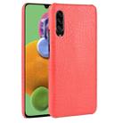 For Galaxy A70s Shockproof Crocodile Texture PC + PU Case(Red) - 1