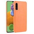 For Galaxy A70s Shockproof Crocodile Texture PC + PU Case(Orange) - 1