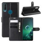 For Alcatel 3x (2019) Litchi Texture Horizontal Flip Leather Case with Wallet & Holder & Card Slots(Black) - 1