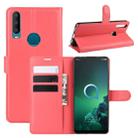 For Alcatel 3x (2019) Litchi Texture Horizontal Flip Leather Case with Wallet & Holder & Card Slots(Red) - 1