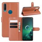 For Alcatel 3x (2019) Litchi Texture Horizontal Flip Leather Case with Wallet & Holder & Card Slots(Brown) - 1