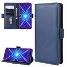 For Huawei Honor 9X Fingerprint Version Wallet Stand Leather Cell Phone Case with Wallet & Holder & Card Slots(Dark Blue) - 1