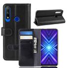 For Huawei Honor 9X Fingerprint Version Horizontal Flip Genuine Leather Case with Card Slots & Holder & Wallet(Black) - 1