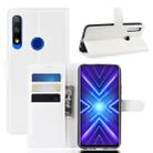 For Huawei Honor 9X Fingerprint Version Litchi Texture Horizontal Flip Leather Case with Wallet & Holder & Card Slots(White) - 1