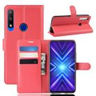 For Huawei Honor 9X Fingerprint Version Litchi Texture Horizontal Flip Leather Case with Wallet & Holder & Card Slots(Red) - 1