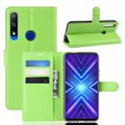 For Huawei Honor 9X Fingerprint Version Litchi Texture Horizontal Flip Leather Case with Wallet & Holder & Card Slots(Green) - 1