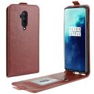 For OnePlus 7T Pro Crazy Horse Vertical Flip Leather Protective Case(Brown) - 1