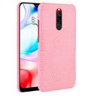 For Xiaomi Redmi 8 Shockproof Crocodile Texture PC + PU Case(Pink) - 1