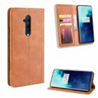 For OnePlus 7T Pro  Magnetic Buckle Retro Crazy Horse Texture Horizontal Flip Leather Case with Holder & Card Slots & Photo Frame(Brown) - 1