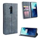 For OnePlus 7T Pro  Magnetic Buckle Retro Crazy Horse Texture Horizontal Flip Leather Case with Holder & Card Slots & Photo Frame(Blue) - 1