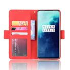 For OnePlus 7T Pro Wallet Style Skin Feel Calf Pattern Leather Case with Separate Card Slot(Red) - 6