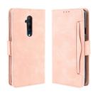 For OnePlus 7T Pro Wallet Style Skin Feel Calf Pattern Leather Case with Separate Card Slot(Pink) - 1