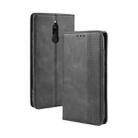 For Xiaomi Redmi 8   Magnetic Buckle Retro Crazy Horse Texture Horizontal Flip Leather Case with Holder & Card Slots & Photo Frame(Black) - 1