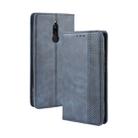 For Xiaomi Redmi 8   Magnetic Buckle Retro Crazy Horse Texture Horizontal Flip Leather Case with Holder & Card Slots & Photo Frame(Blue) - 1