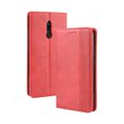 For Xiaomi Redmi 8   Magnetic Buckle Retro Crazy Horse Texture Horizontal Flip Leather Case with Holder & Card Slots & Photo Frame(Red) - 1