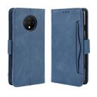 For OnePlus 7T Wallet Style Skin Feel Calf Pattern Leather Case with Separate Card Slot(Blue) - 1