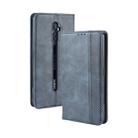 For Oppo Reno2 F/ Reno2 Z Magnetic Buckle Retro Crazy Horse Texture Horizontal Flip Leather Case with Holder & Card Slots & Photo Frame(Blue) - 1