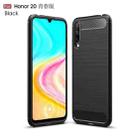 For Huawei Honor 20 Lite China Brushed Texture Carbon Fiber TPU Case(Black) - 1