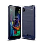 For LG K20（2019）Brushed Texture Carbon Fiber TPU Case(Navy Blue) - 1