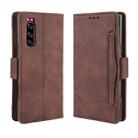 For Sony Xperia 5 Wallet Style Skin Feel Calf Pattern Leather Case with Separate Card Slot(Brown) - 1