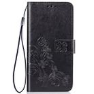 For One Plus 7T Pro Four-leaf Clasp Embossed Buckle Mobile Phone Protection Leather Case with Lanyard & Card Slot & Wallet & Bracket Function(Black) - 5