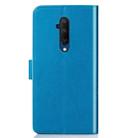 For One Plus 7T Pro Four-leaf Clasp Embossed Buckle Mobile Phone Protection Leather Case with Lanyard & Card Slot & Wallet & Bracket Function(Blue) - 6