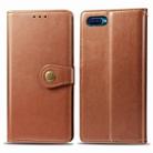 For OPPO Reno A   Retro Solid Color Leather Buckle Phone Case with Lanyard & Photo Frame & Card Slot & Wallet & Stand Function(Brown) - 1