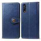 For Vivo S1   Retro Solid Color Leather Buckle Phone Case with Lanyard & Photo Frame & Card Slot & Wallet & Stand Function(Blue) - 1