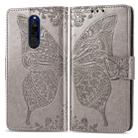 For Xiaomi Redmi 8  Butterfly Love Flower Embossed Horizontal Flip Leather Case with Bracket Lanyard Card Slot Wallet(Gray) - 1