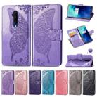 For One Plus 7T Pro  Butterfly Love Flower Embossed Horizontal Flip Leather Case with Bracket Lanyard Card Slot Wallet(Light Purple) - 6