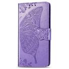 For One Plus 7T Pro  Butterfly Love Flower Embossed Horizontal Flip Leather Case with Bracket Lanyard Card Slot Wallet(Light Purple) - 7
