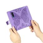 For One Plus 7T Pro  Butterfly Love Flower Embossed Horizontal Flip Leather Case with Bracket Lanyard Card Slot Wallet(Light Purple) - 10