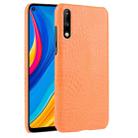 For Huawei Enjoy 10s Shockproof Crocodile Texture PC + PU Case(Orange) - 1