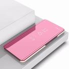 For OnePlus 7T Pro Plated Mirror Horizontal Flip Leather Cover with Stand Mobile Phone Holster(Rose Gold) - 1
