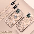 For iPhone 11 Fashion Clock Pattern Rhinestone Mobile Phone Shell with Bracket / Hand Rope / Lanyard(Rose Gold) - 1