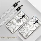 For OPPO A11 / A9 (2020) Fashion Clock Pattern Rhinestone Mobile Phone Shell with Bracket / Hand Rope / Lanyard(White) - 1