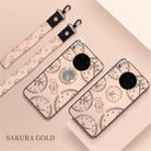 For Huawei Mate 30 Fashion Clock Pattern Rhinestone Mobile Phone Shell with Bracket / Hand Rope / Lanyard(Rose Gold) - 1