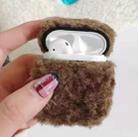 For Apple AirPods1/2  Plush Bluetooth Headphone Protective Case(Brown) - 1