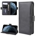 For iPhone 11 Pro Double Buckle Crazy Horse Business Mobile Phone Holster with Card Wallet Bracket Function(Black) - 1