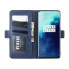 For One Plus 7T Pro Double Buckle Crazy Horse Business Mobile Phone Holster with Card Wallet Bracket Function(Blue) - 4