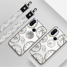For Xiaomi Redmi Note7 Fashion Clock Pattern Rhinestone Mobile Phone Shell with Bracket / Hand Rope / Lanyard(White) - 1